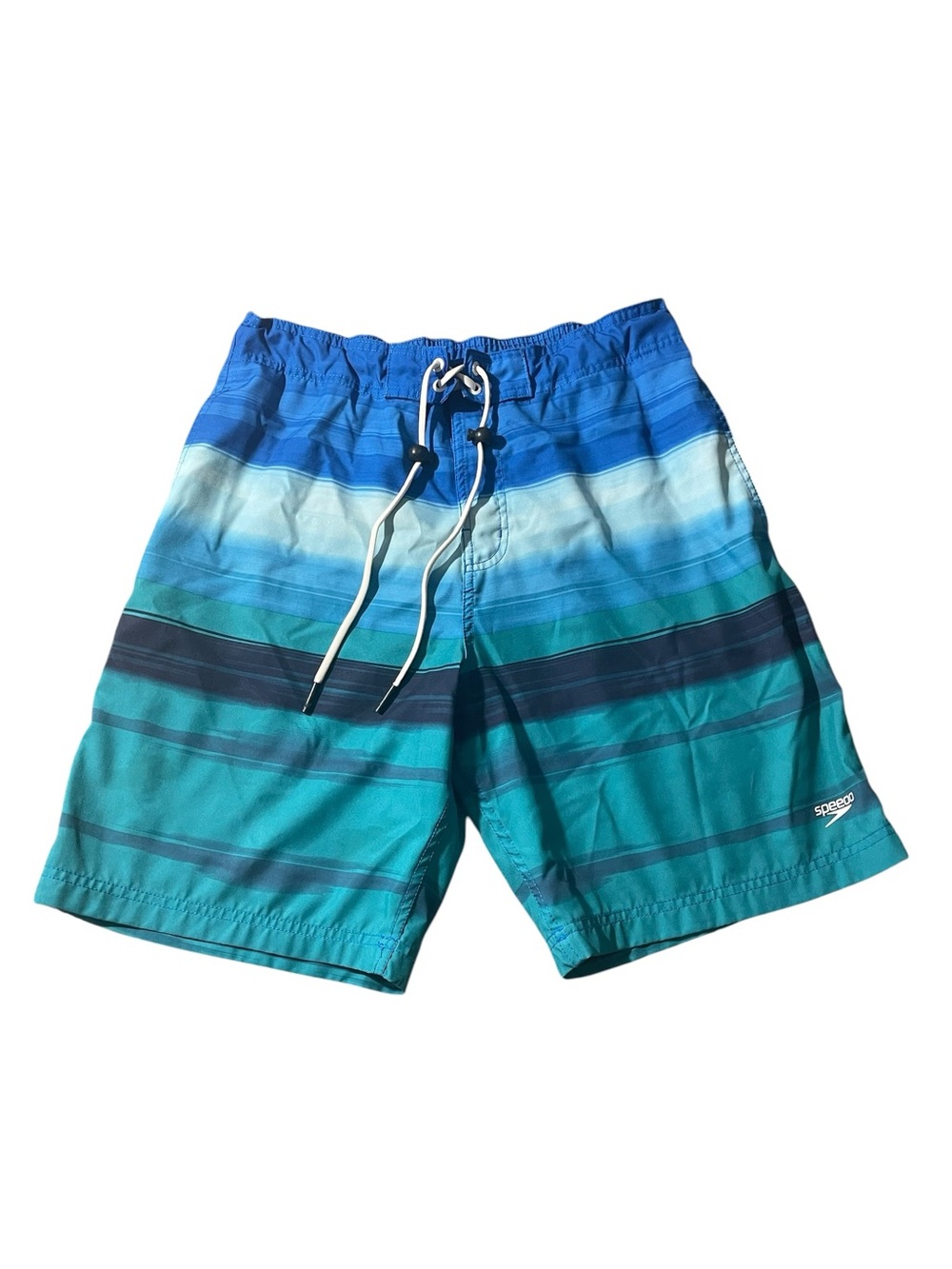 A5-Speedo Blue & Teal Striped Swim Shorts